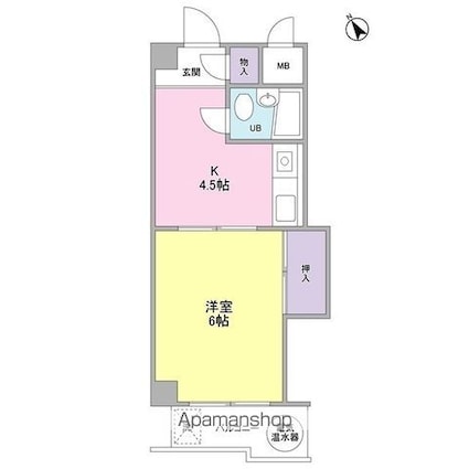 ＴＭグリーン東邦[1K/22.54m2]の間取図