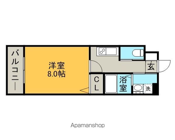 ピュアドームサンミッシェル博多 408 ｜ 福岡県福岡市博多区那珂１丁目45-22（賃貸マンション1K・4階・24.57㎡） その2