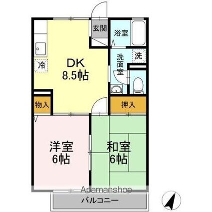 エクレールＵ[2DK/46.24m2]の間取図