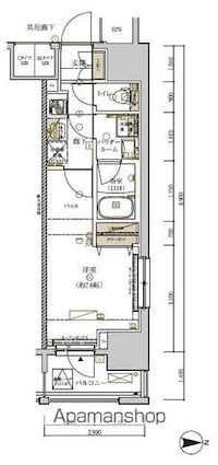 ＭＡＩＮＧＲＡＮＤＩＡ　ＡＳＡＫＵＳＡ[1K/25.74m2]の間取図