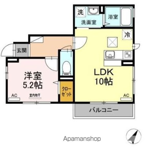 アネックス成城[1LDK/37.87m2]の間取図