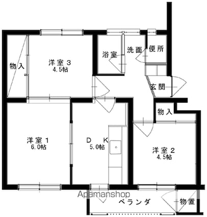 長野県長野市大字若槻団地[3DK/48.83m2]の間取図