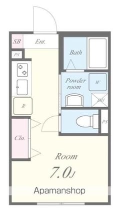 コルビジェＩＶ[1R/20.16m2]の間取図