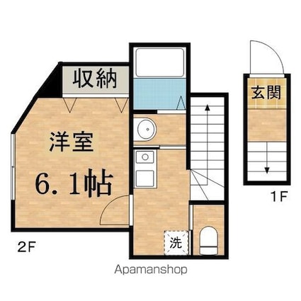 メゾンドソレイユ大塚[1K/25.19m2]の間取図
