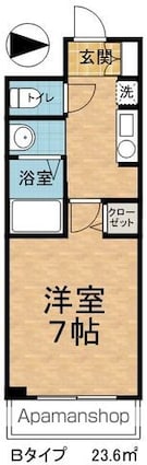 ロワール中央[1K/23.6m2]の間取図