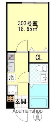 東京都葛飾区堀切６丁目[1K/18.65m2]の間取図