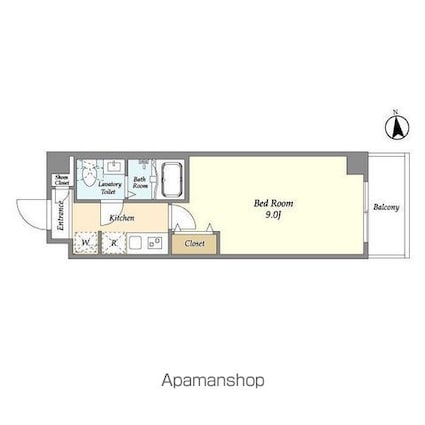 アルファコート八広[1K/26.11m2]の間取図