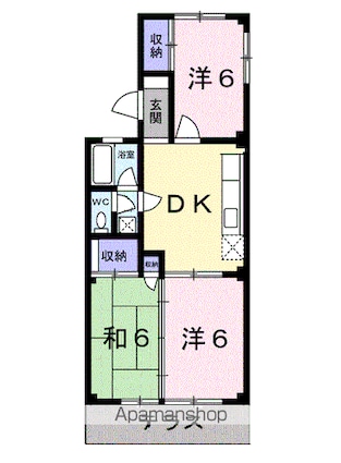橋本ハイツ[3DK/52.98m2]の間取図
