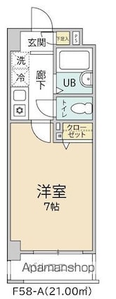 クオーレプロバンス南行徳Ⅱ[1K/21m2]の間取図