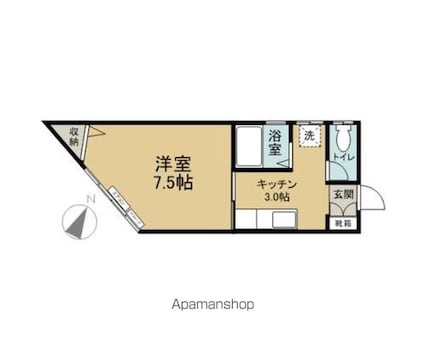 ＳＹハイツパートⅢ[1K/25.46m2]の間取図