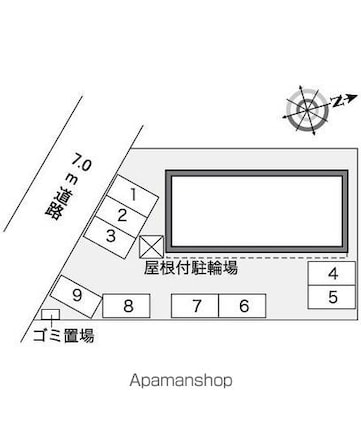 レオパレスチャオ[1K/28.02m2]の配置図