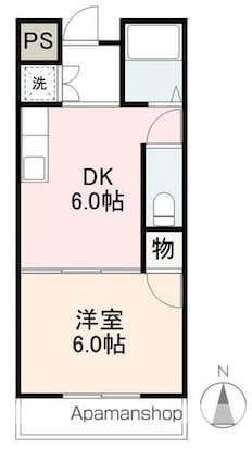 伊鍋ハイツ[1DK/31.87m2]の間取図