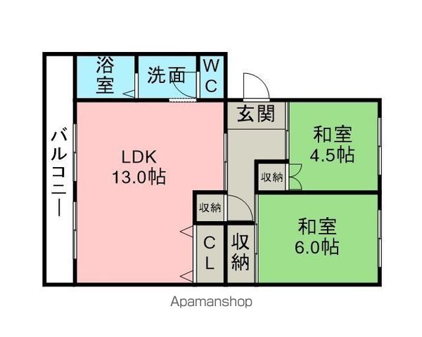 緑コーポの間取り写真