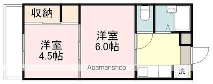 平和マンション上杉[2K/28.5m2]の間取図