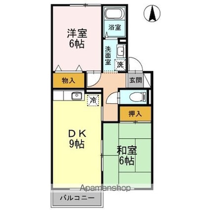 チェリーハウス[2DK/50.08m2]の間取図