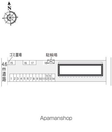 レオパレスディアコートⅡ[1K/23.18m2]の配置図