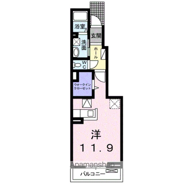 アンジュ・エムロード[1R/32.94m2]の間取図