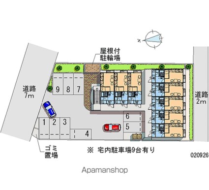 レオパレスひまわり[1K/23.18m2]の配置図