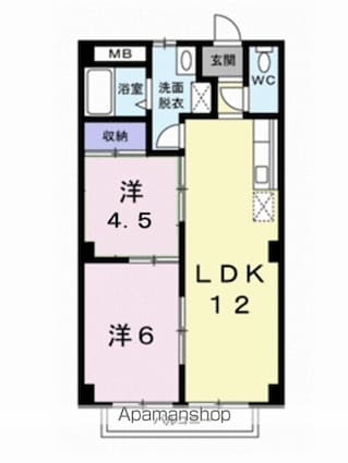 シティ森[2LDK/49.68m2]の間取図
