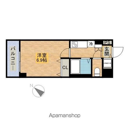 東京都豊島区上池袋４丁目[1K/21.45m2]の間取図