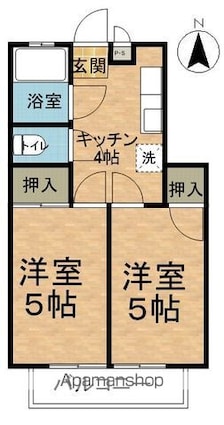 コーポ永友[2K/32.5m2]の間取図