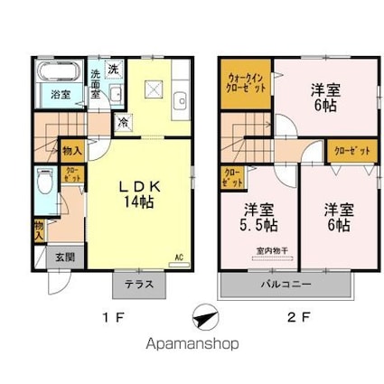 シャルムグレイスＩＩ　Ａ棟[3LDK/80.59m2]の間取図