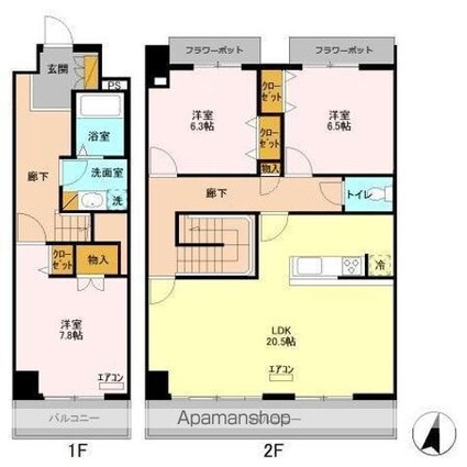 エキスポコンフォート　Ⅱ[3LDK/104.39m2]の間取図
