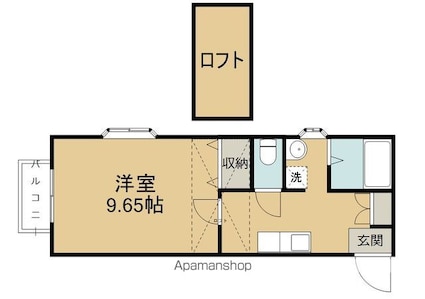 ロワール参番館[1K/27.85m2]の間取図