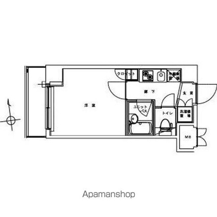 ルーブル北新宿[1K/20.44m2]の間取図