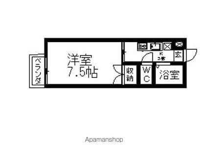 愛知県名古屋市北区山田２丁目[1K/22.77m2]の間取図