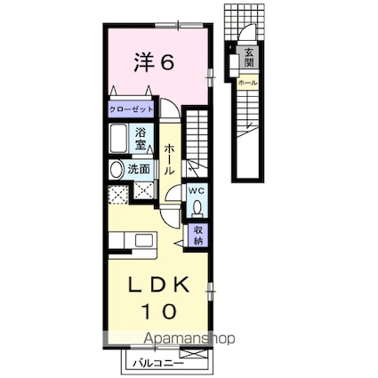 シャルマン・フルールＢ[1LDK/42.37m2]の間取図