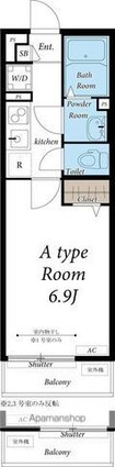 東京都三鷹市深大寺２丁目[1K/22.35m2]の間取図