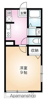 河辺サテライト[1K/27.1m2]の間取図
