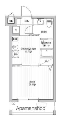 東京都足立区一ツ家３丁目[1DK/25.34m2]の間取図