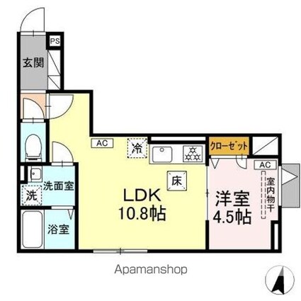 セレスティア大島[1LDK/36.13m2]の間取図