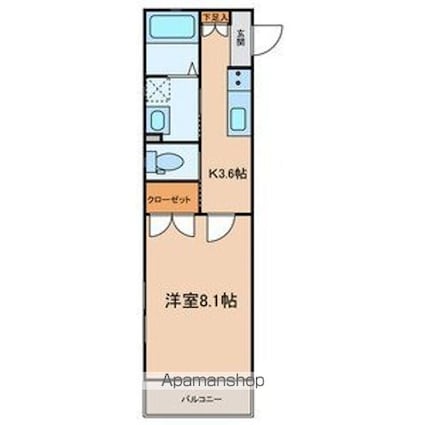 イーストコート[1K/30m2]の間取図