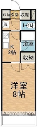 パークハイツ島内[1K/26.4m2]の間取図