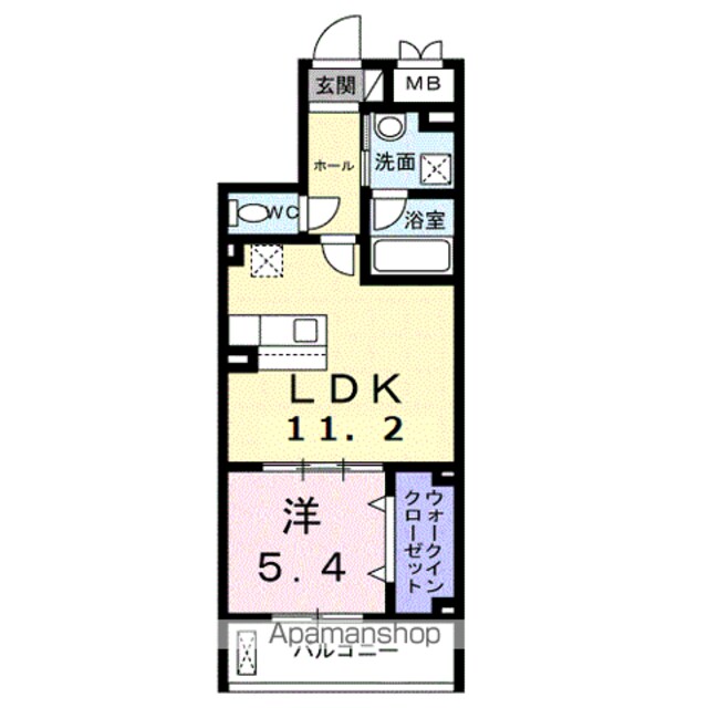 メイガーデン[1LDK/43.51m2]の間取図