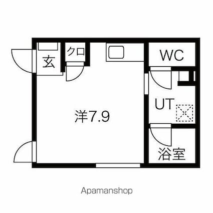 プリシェール杉栄[1R/21.26m2]の間取図