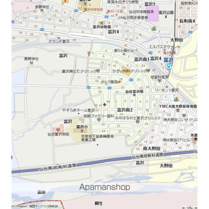 宮城県仙台市太白区富沢南２丁目[1K/23.28m2]の周辺2