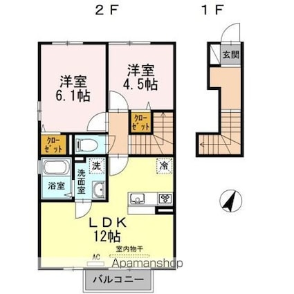 アルフォート[2LDK/56.15m2]の間取図