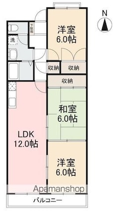 香川県高松市木太町[3LDK/70.06m2]の間取図