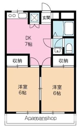 ドエル[2DK/46.51m2]の間取図
