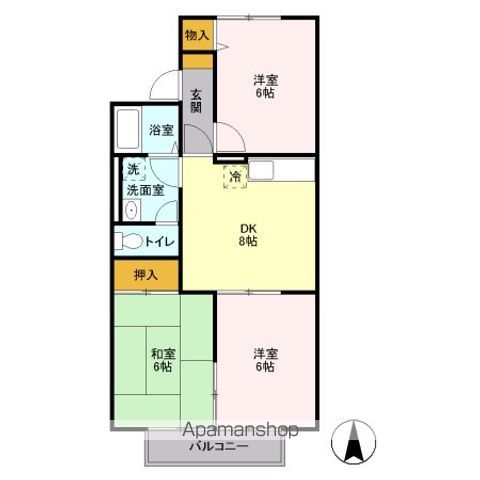 【千葉市中央区大森町のアパートの間取り】