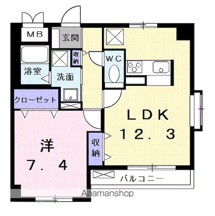 パストラール　レジデンス[1LDK/47.23m2]の間取図