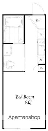 神奈川県横浜市南区別所５丁目[1R/18.63m2]の間取図