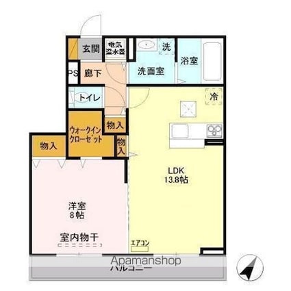 ＵＴＯＰＩＡ　ＦＯＵＲＬＥＡＦ（ユートピアフォーリーフ）　Ｂ[1LDK/55.2m2]の間取図