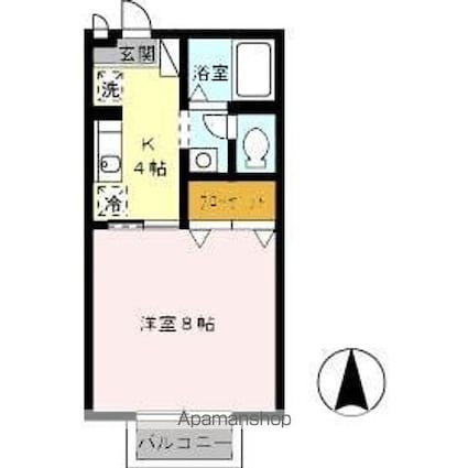 コンフォート玉名[1K/26.71m2]の間取図