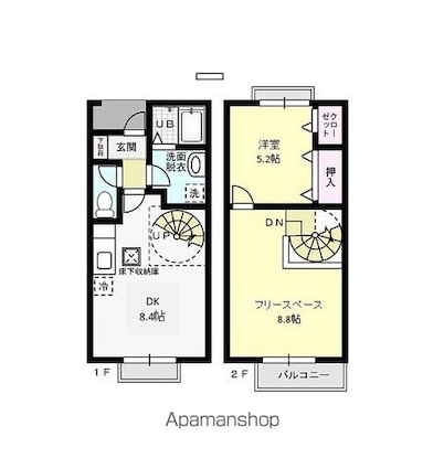 フォレストヒル勇　Ａ[2LDK/59m2]の間取図