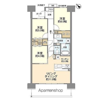 アクラス[3LDK/70.21m2]の間取図